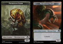 Phyrexian Germ (0016) // Phyrexian Wurm (0018) Double-Sided Token - Foil